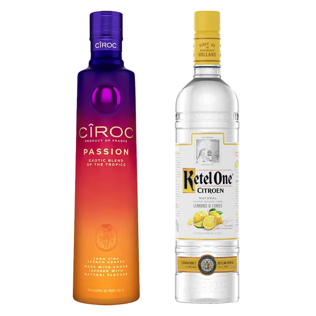 Ciroc Tropical Flavored Vodka Passion & Ketel One Citrus Flavored Vodka Bundle