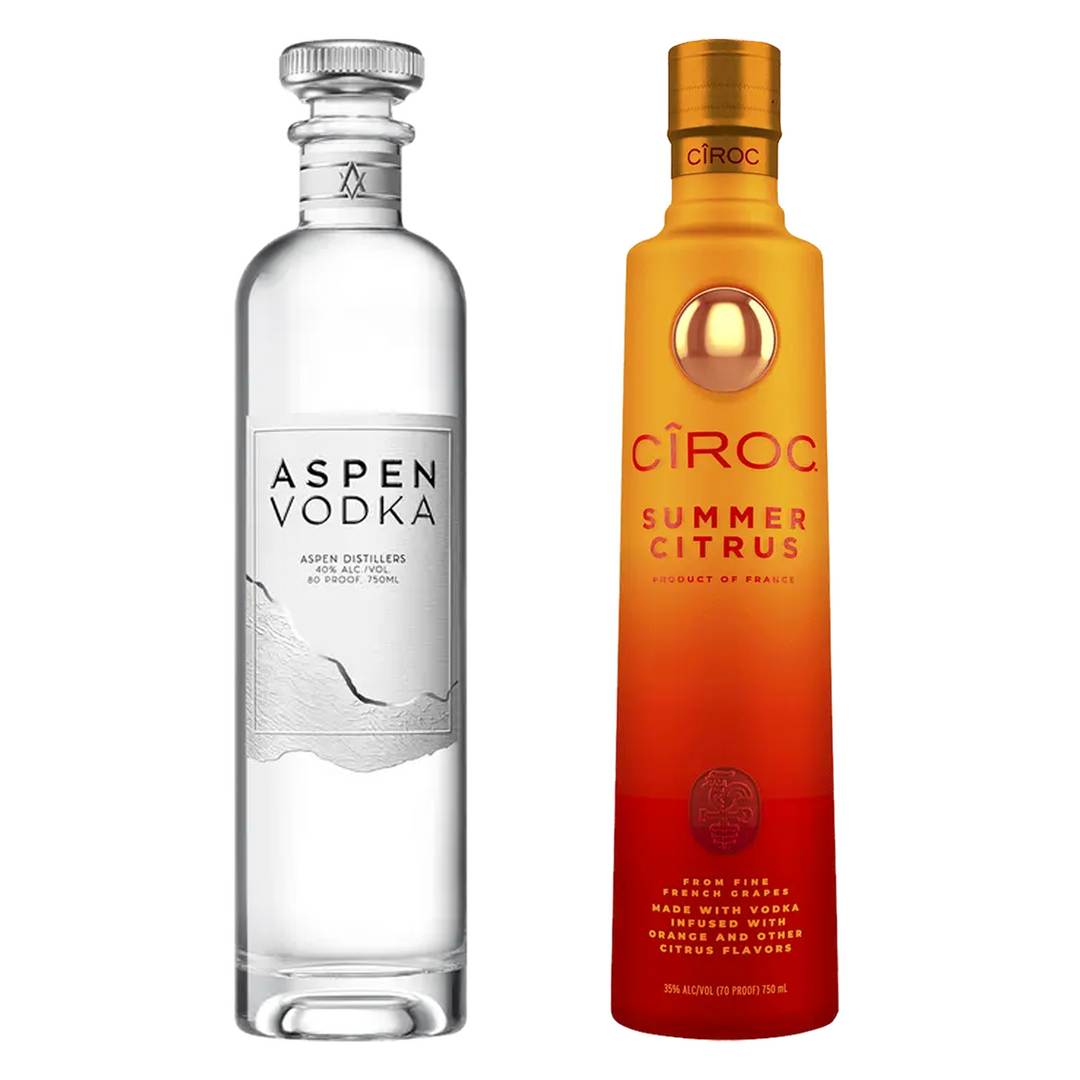 Aspen Vodka & Ciroc Summer Citrus Flavored Vodka Bundle