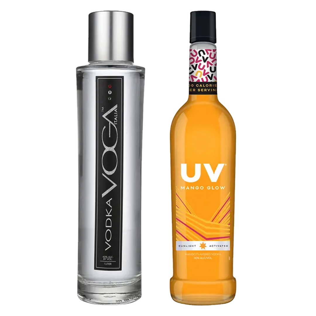 Voga Vodka & Uv Mango Flavored Vodka Glow Bundle