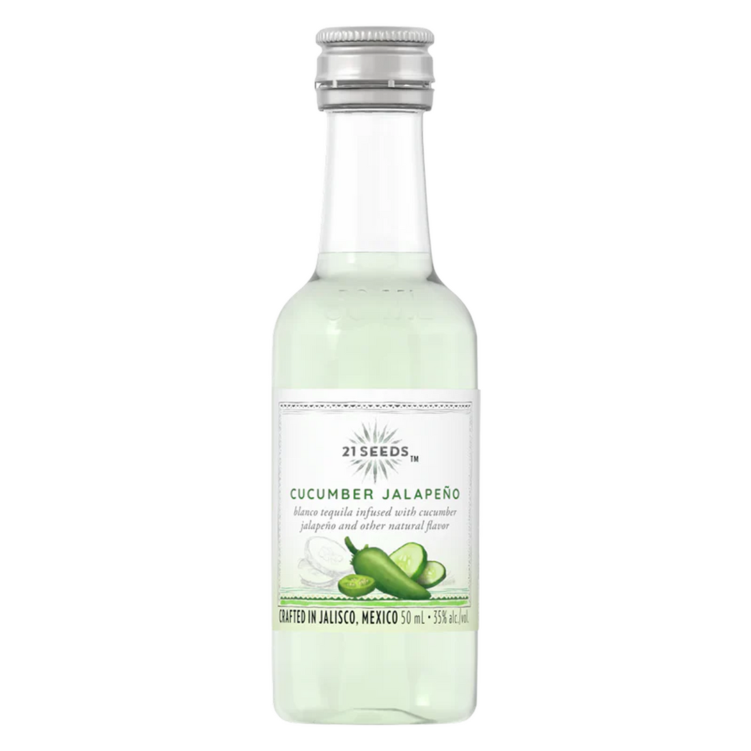 21 Seeds Cucumber Jalapeno Infused Blanco Flavored Tequila 50ml 10 Pack