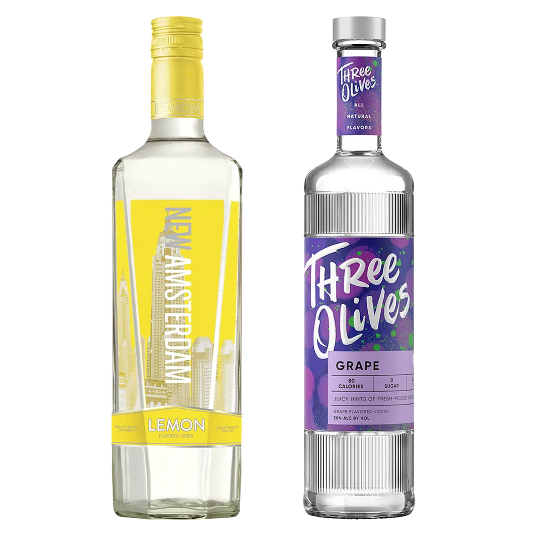 New Amsterdam Lemon Vodka & Three Olives Grape Vodka Bundle
