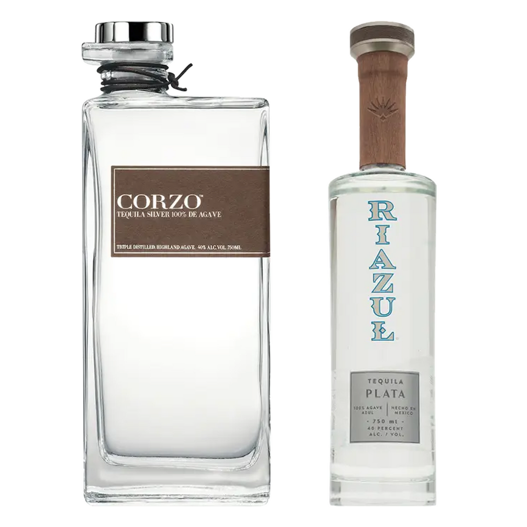 Corzo Tequila Silver & Riazul Tequila Plata Bundle