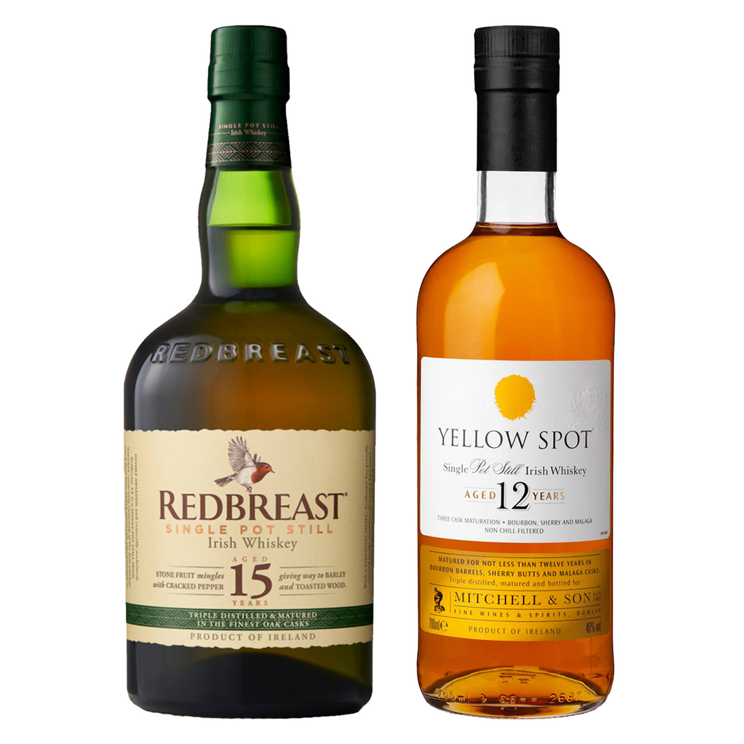 Redbreast Single Pot Still Irish Whiskey 15 Yr & Yellow Spot Single Pot Still Irish Whiskey 12 Yr Bundle