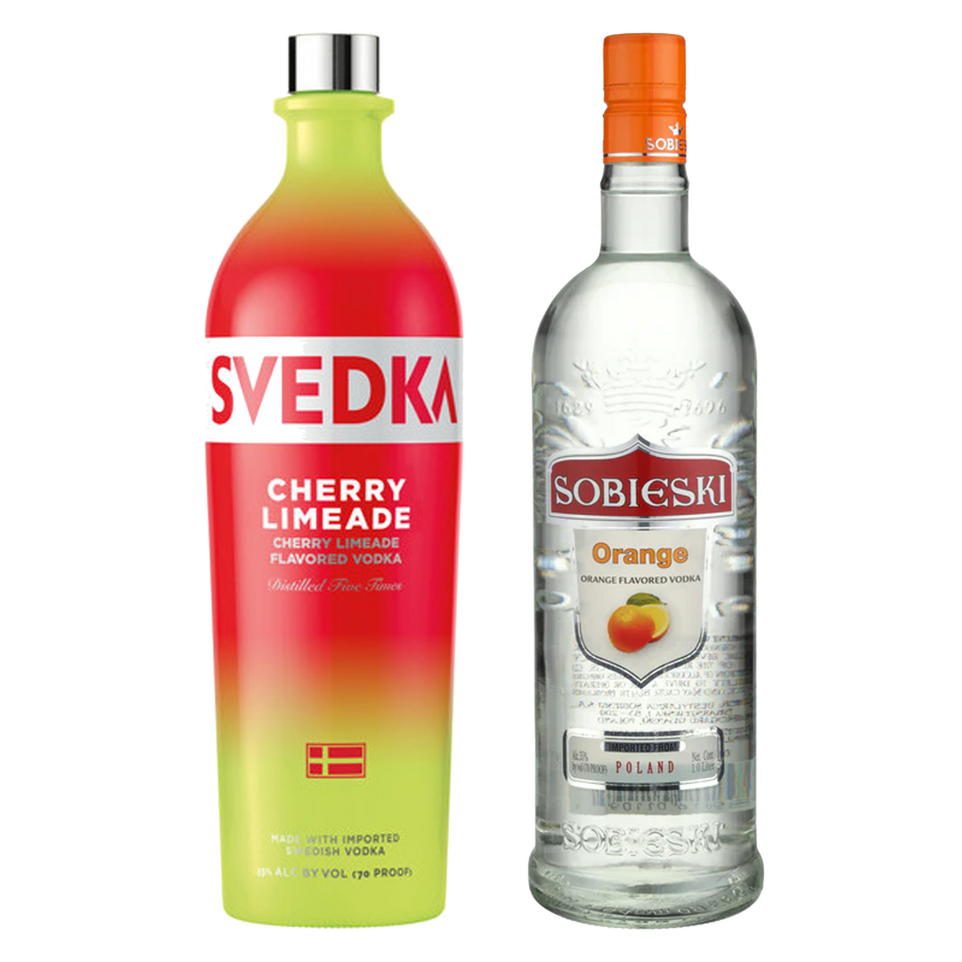 Svedka Cherry Limeade Flavored Vodka & Sobieski Orange Flavored Vodka Bundle
