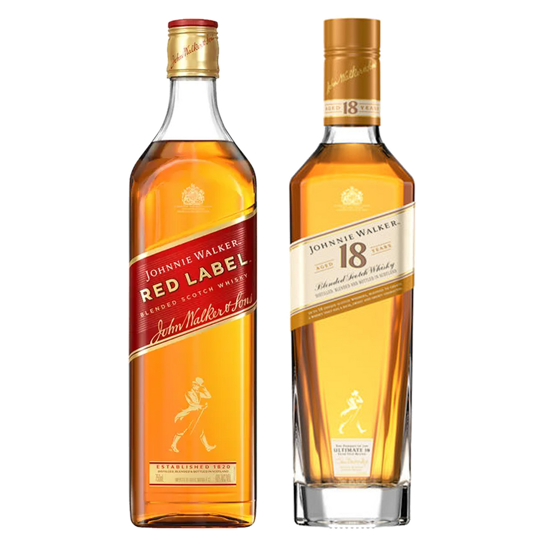 Johnnie Walker Blended Scotch Red Label & Blended Scotch 18 Yr Bundle