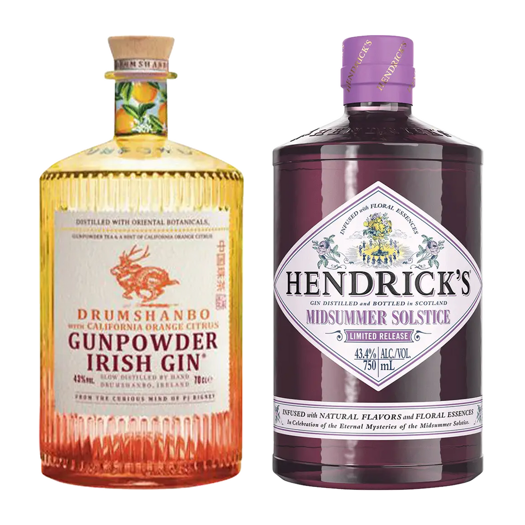 Drumshanbo Gunpowder California Citrus Gin & Hendrick's Midsummer Solstice Gin Bundle