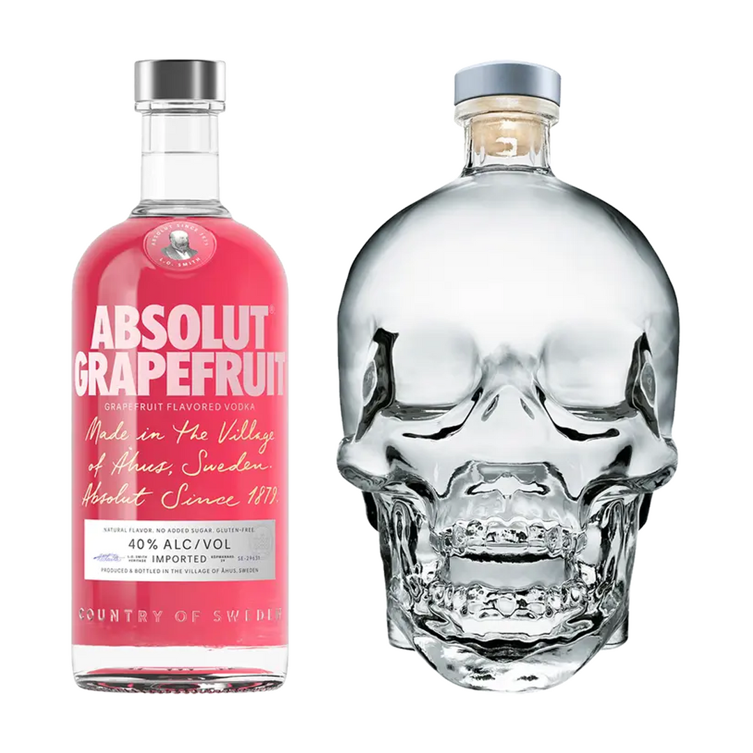 Absolut Grapefruit Flavored Vodka & Crystal Head Vodka Bundle