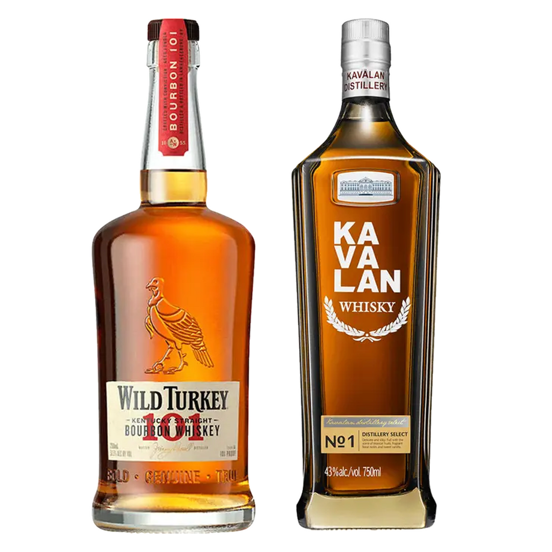 Wild Turkey Straight Bourbon & Kavalan Single Malt Whisky No.1 Distillery Select Bundle