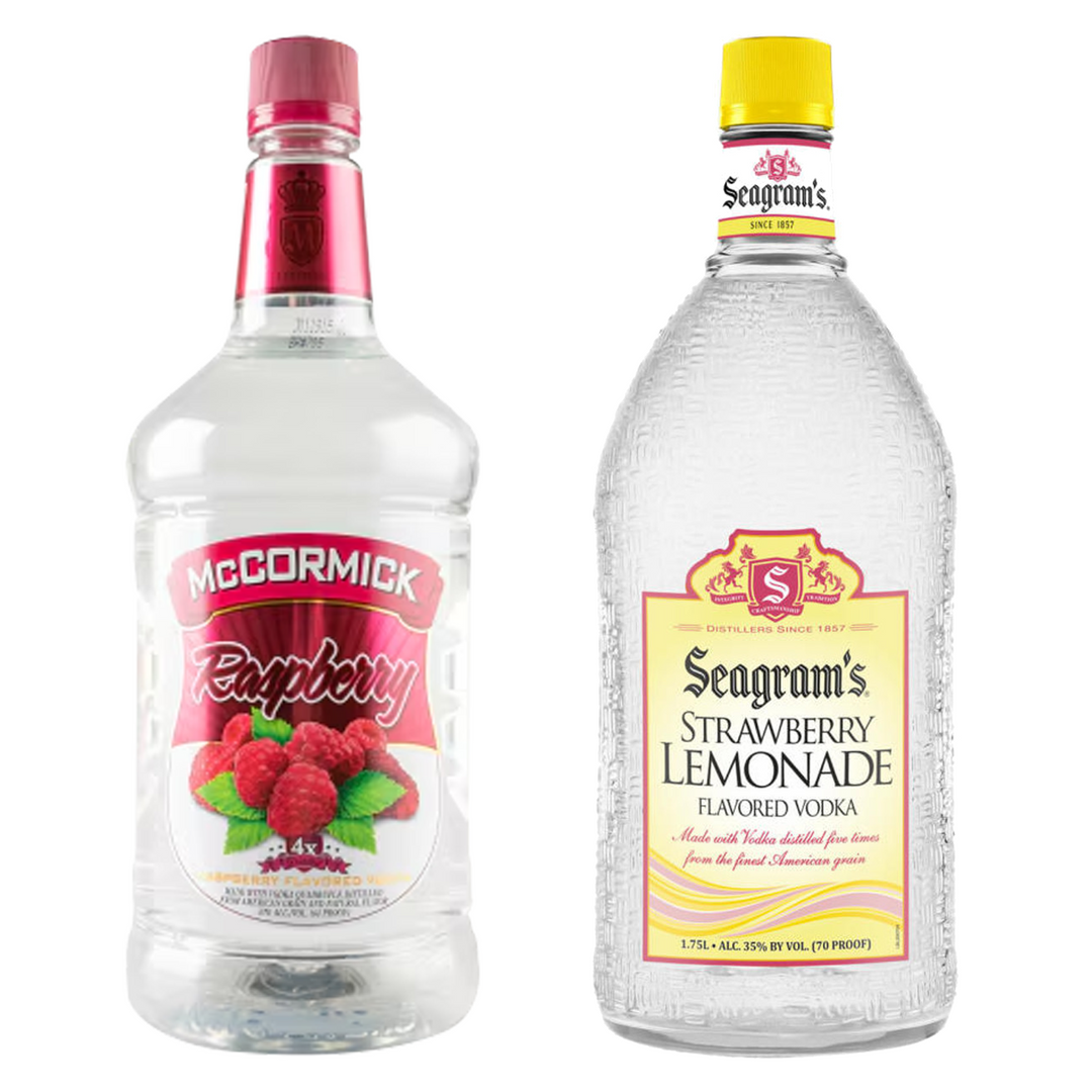 McCormick Raspberry Vodka & Seagram's Strawberry Lemonade Vodka Bundle