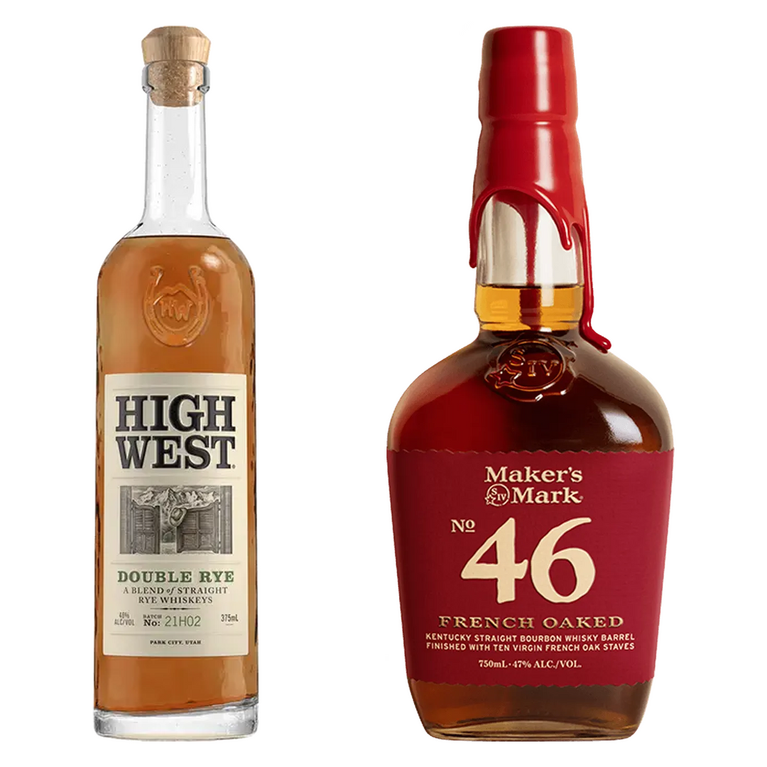 High West Rye Whiskey Double Rye & Maker's 46 Straight Bourbon Bundle