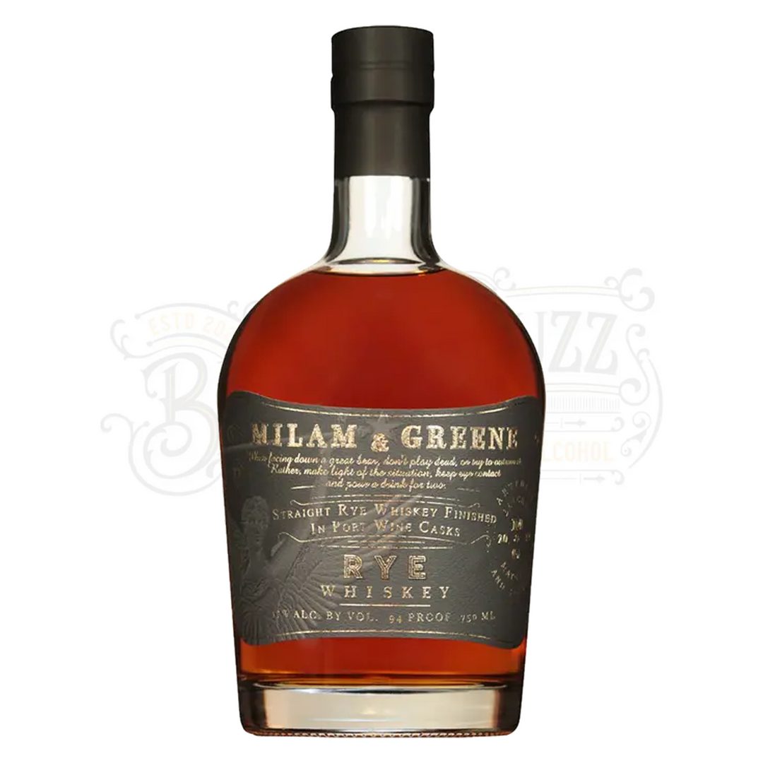 Milam & Greene Straight Rye Whiskey Finished In Port Wine Casks