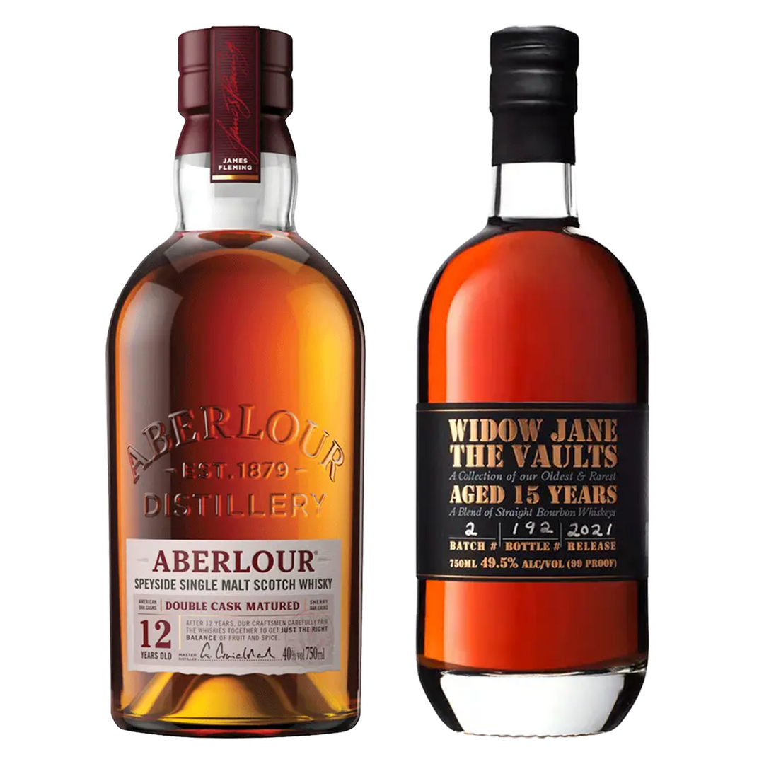 Aberlour Single Malt Scotch Double Cask Matured 12 Yr & Widow Jane Bourbon The Vaults 15 Yr Bundle