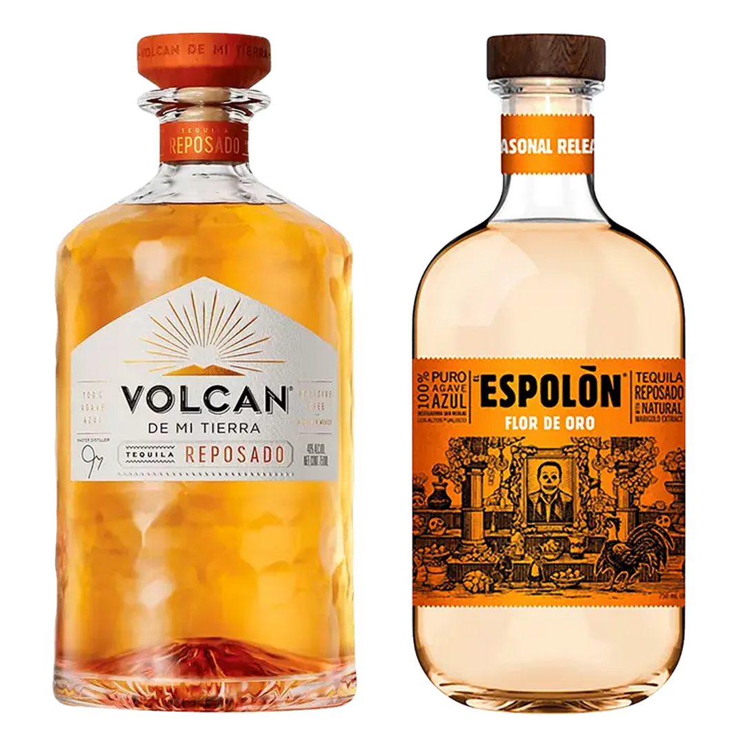Volcan De Mi Tierra Tequila Reposado & Espolon Tequila Reposado Flor De Oro Bundle