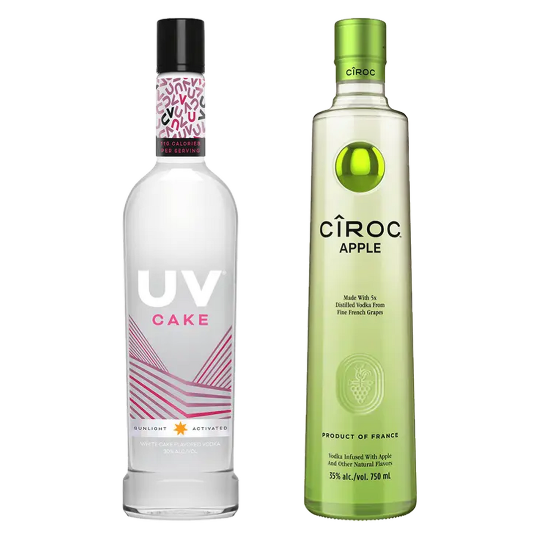 Uv Cake Flavored Vodka & Ciroc Apple Flavored Vodka Bundle