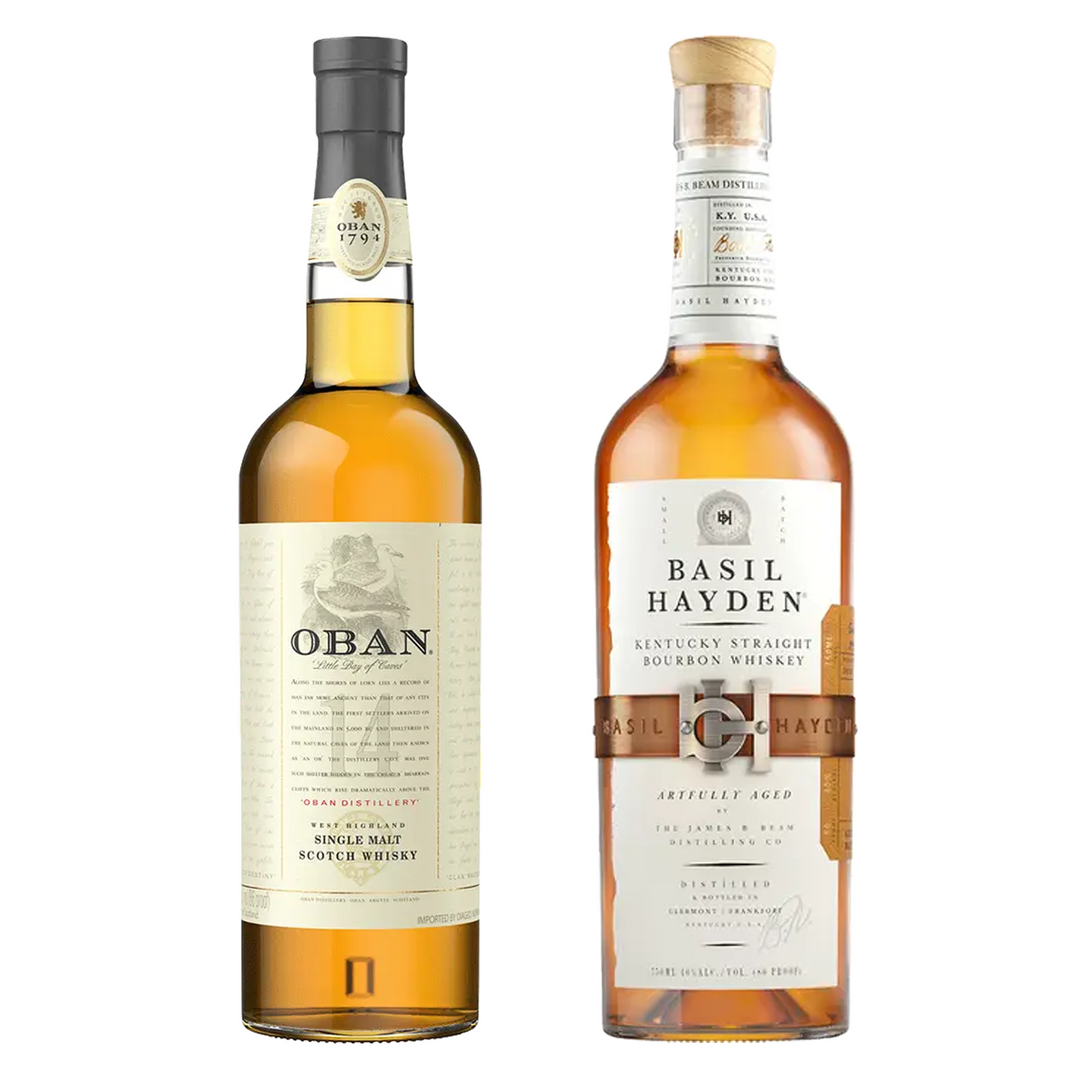 Oban Single Malt Scotch 14 Yr & Basil Hayden's Straight Bourbon Bundle