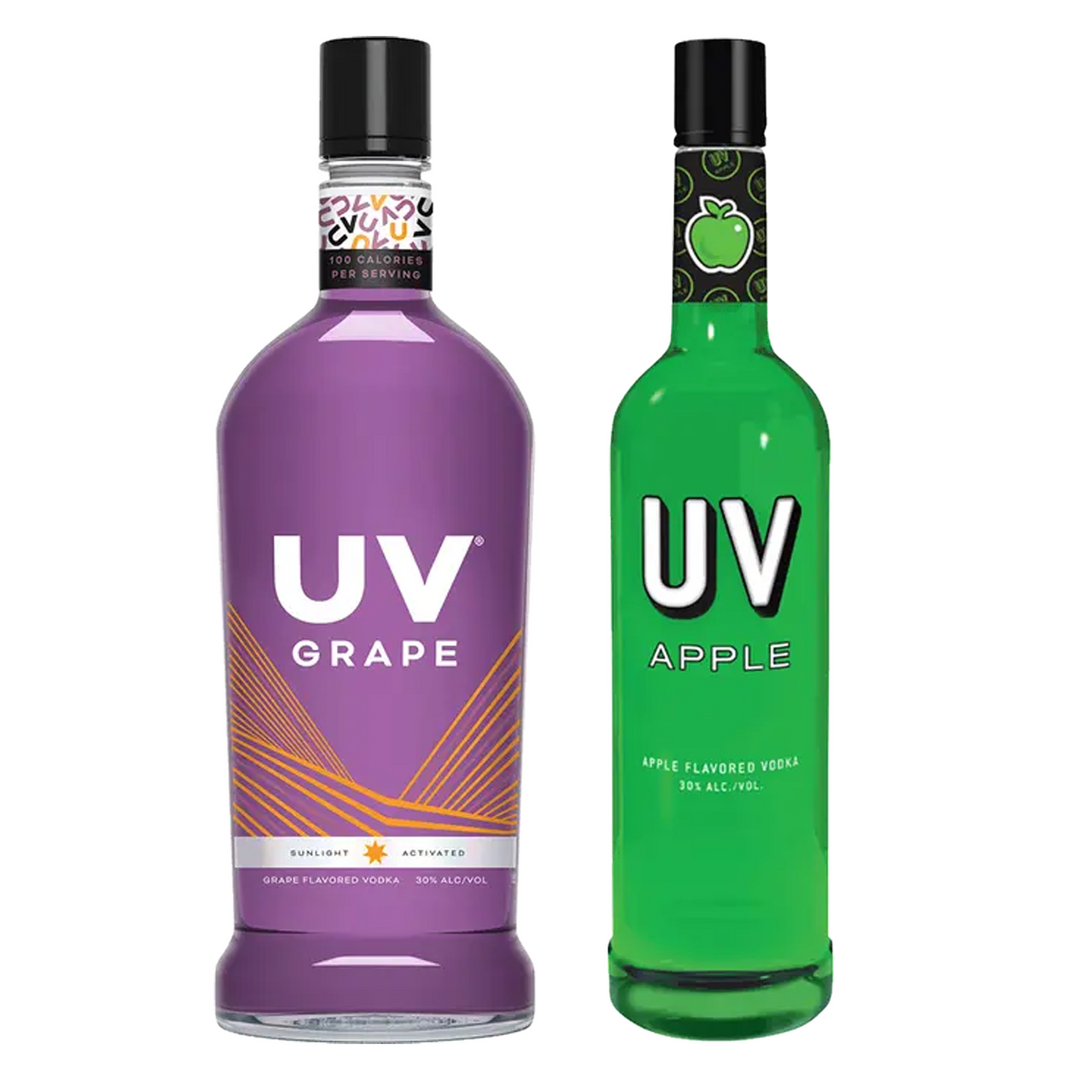 Uv Grape Flavored Vodka & Uv Apple Flavored Vodka Bundle