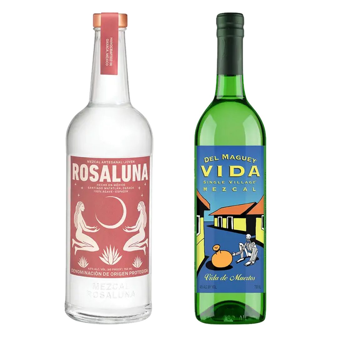 Rosaluna Mezcal Joven & Del Maguey Mezcal Vida De Muertos Bundle