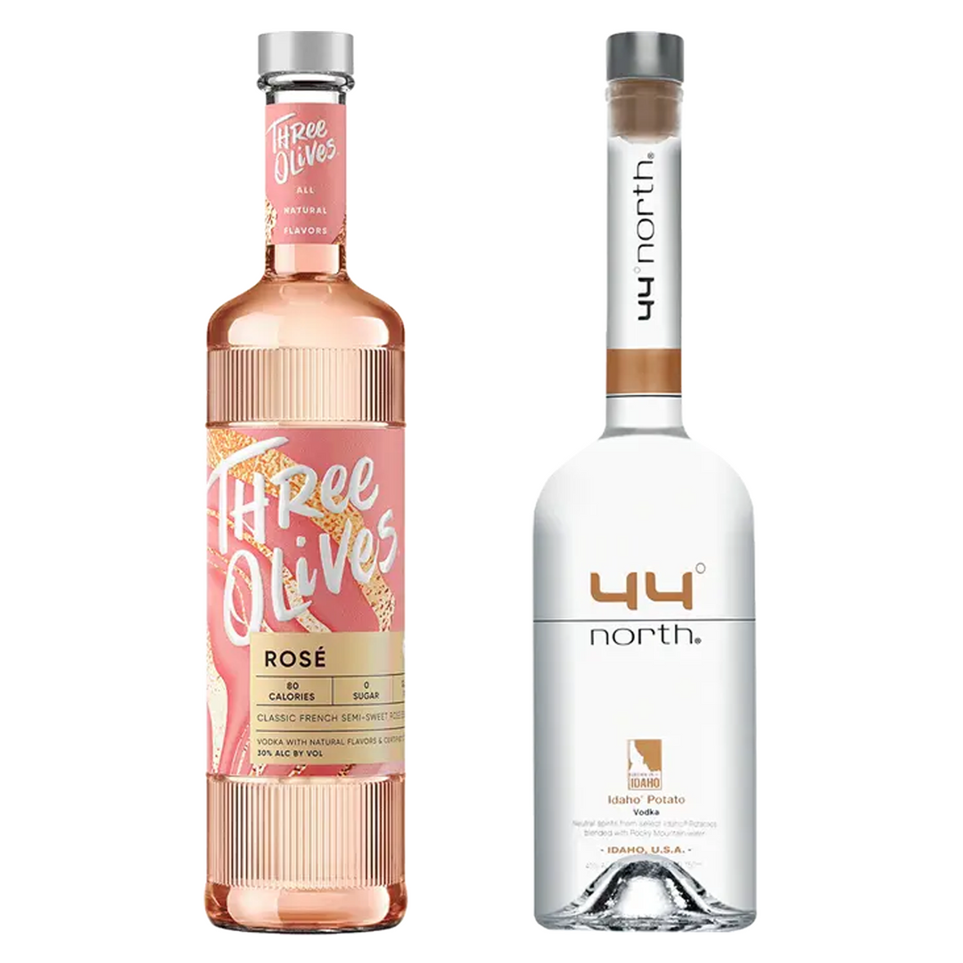 Three Olives Rose Vodka & 44 North Idaho Potato Vodka Bundle