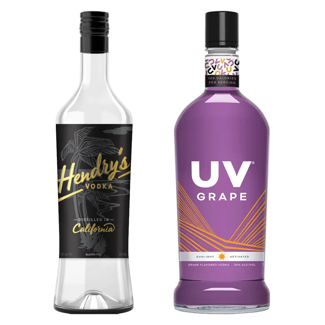 Hendry's Vodka & Uv Grape Flavored Vodka Bundle