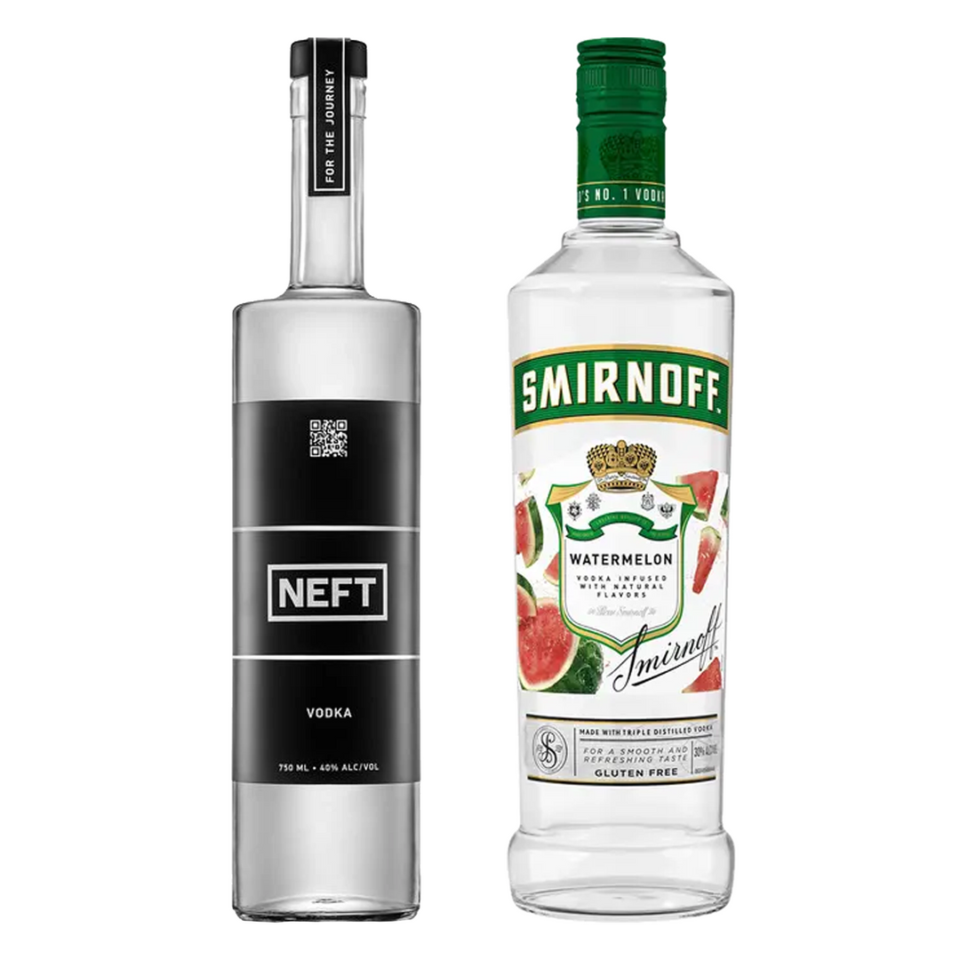 Neft Vodka & Smirnoff Watermelon Flavored Vodka Bundle