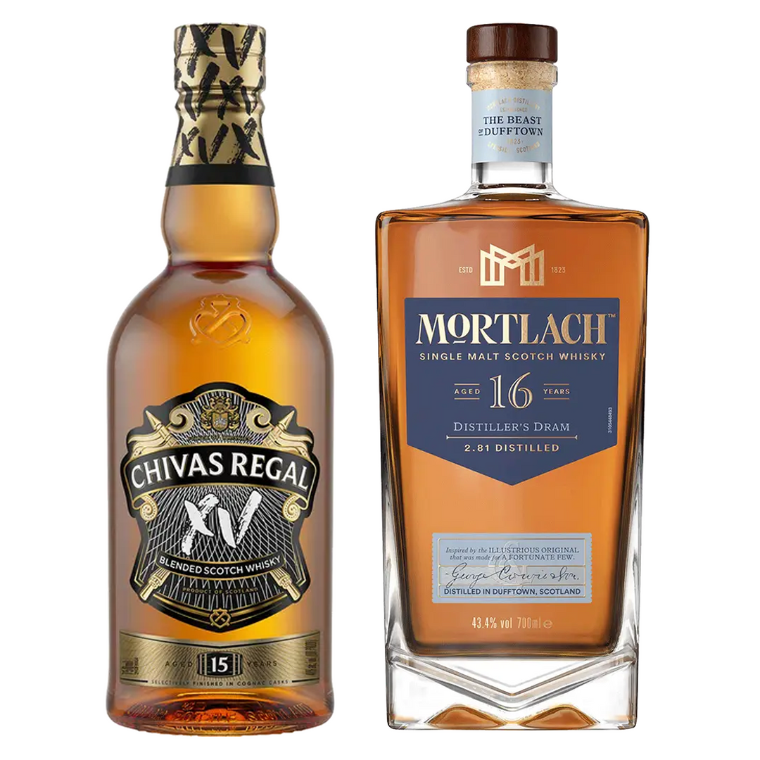 Chivas Regal Blended Scotch Xv 15 Yr & Mortlach Single Malt Scotch Distiller's Dram 16 Yr Bundle