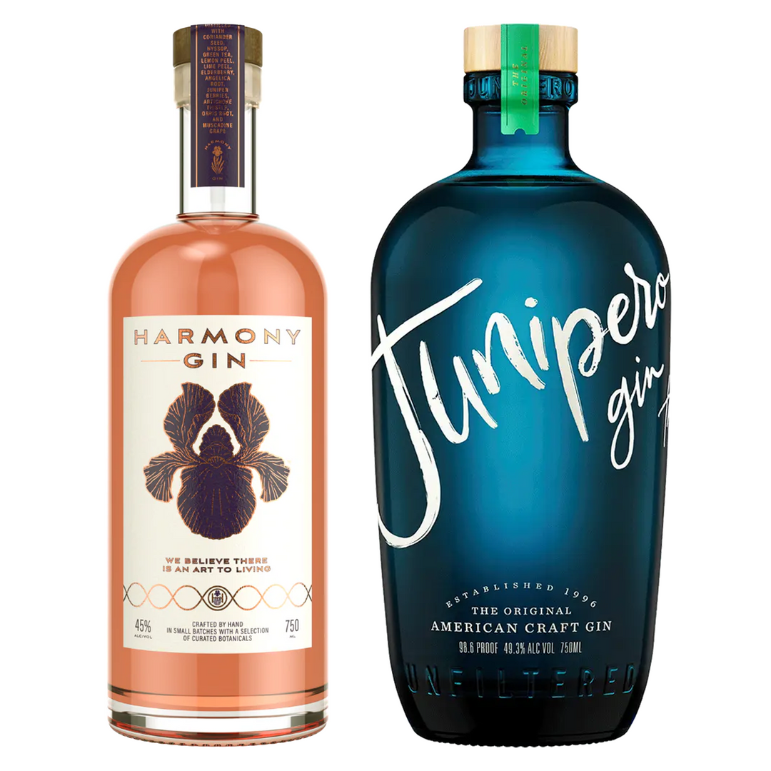 Harmony Dry Gin Organic & Junipero American Craft Gin Bundle