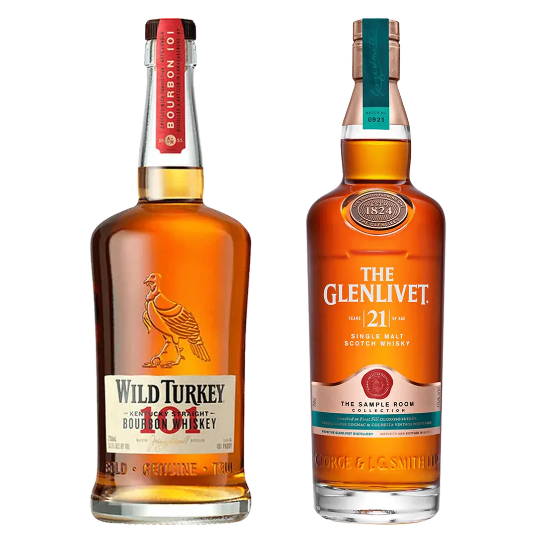 Wild Turkey Straight Bourbon & The Glenlivet Single Malt Scotch The Sample Room Collection 21 Yr Bundle