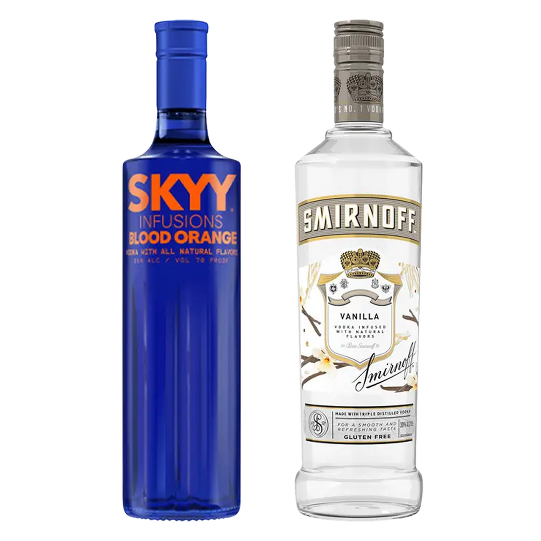 Skyy Blood Orange Flavored Vodka Infusions & Smirnoff Vodka Vanilla Flavored Bundle