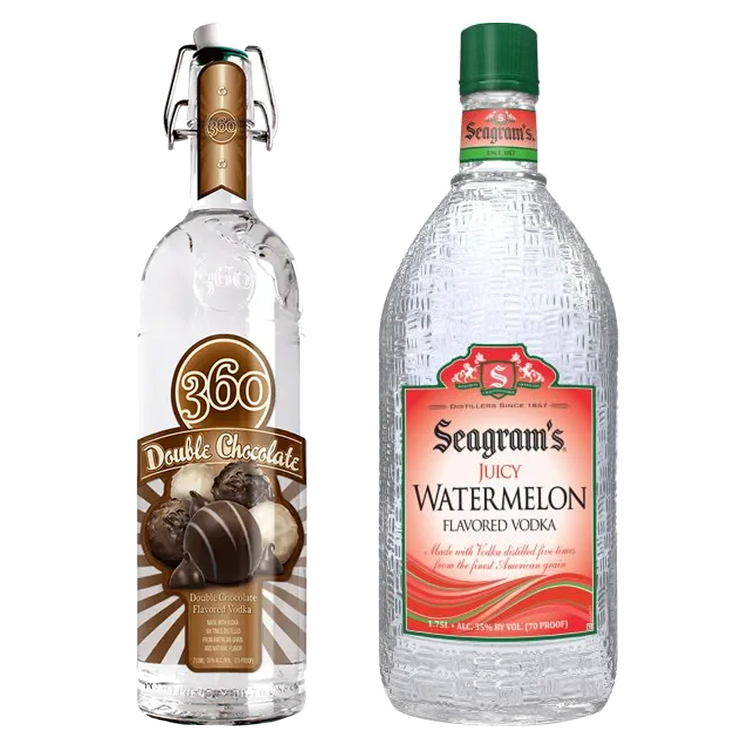 360 Vodka Double Chocolate & Seagram's Juicy Watermelon Vodka Bundle