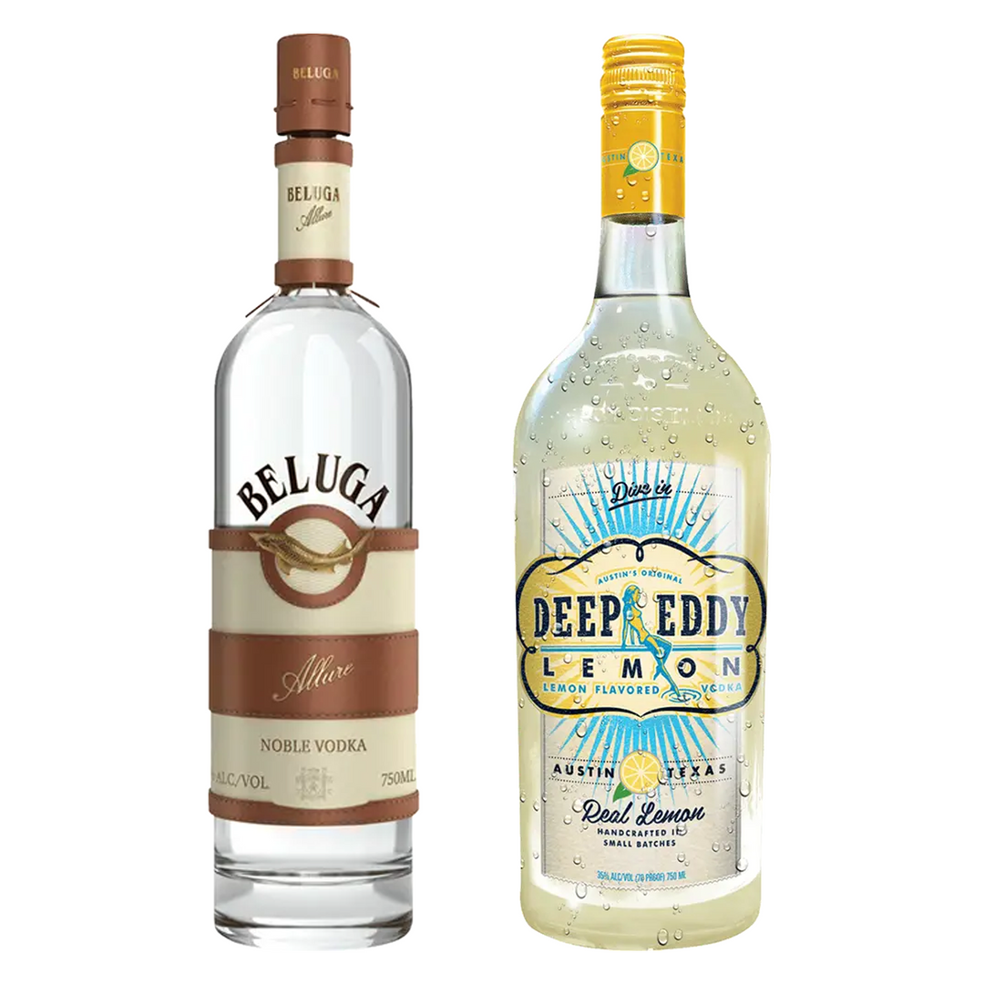Beluga Vodka Allure Noble & Deep Eddy Lemon Flavored Vodka Bundle