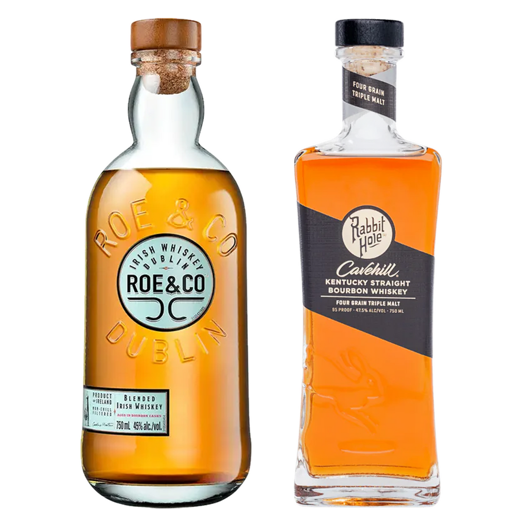 Roe & Co Blended Irish Whiskey & Rabbit Hole Straight Bourbon Cavehill Bundle