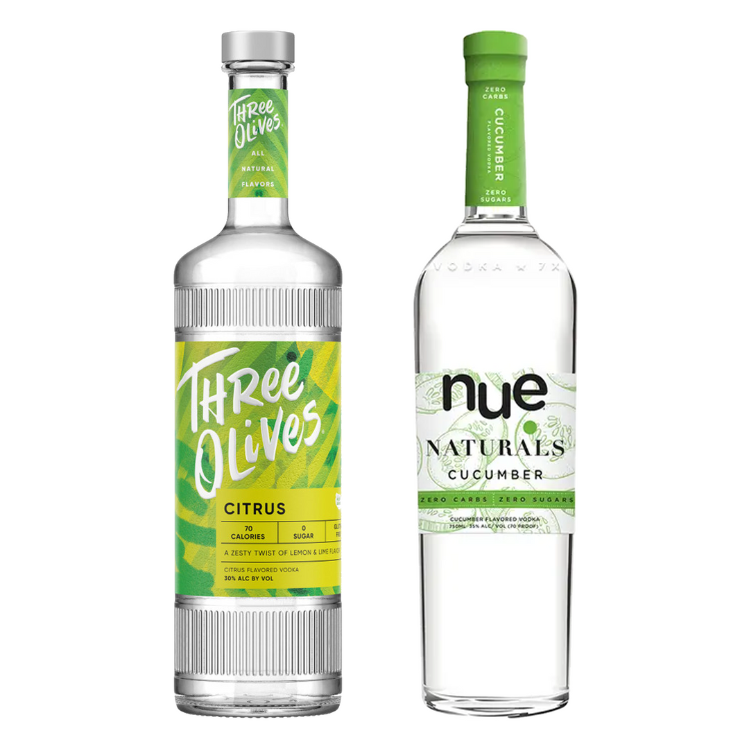 Three Olives Citrus Vodka & Nue Naturals Cucumber Vodka Bundle