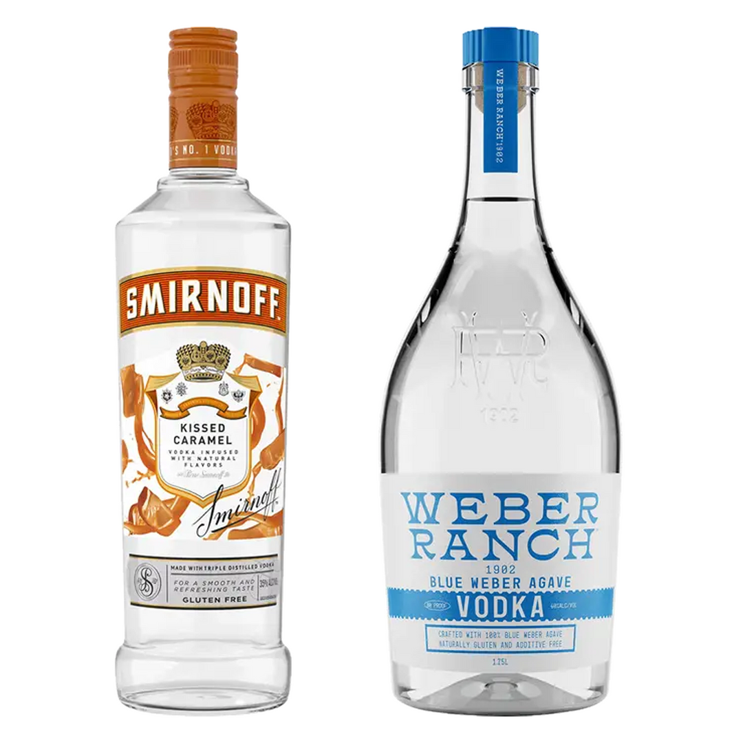 Smirnoff Caramel Flavored Vodka & Weber Ranch 1902 Vodka Bundle