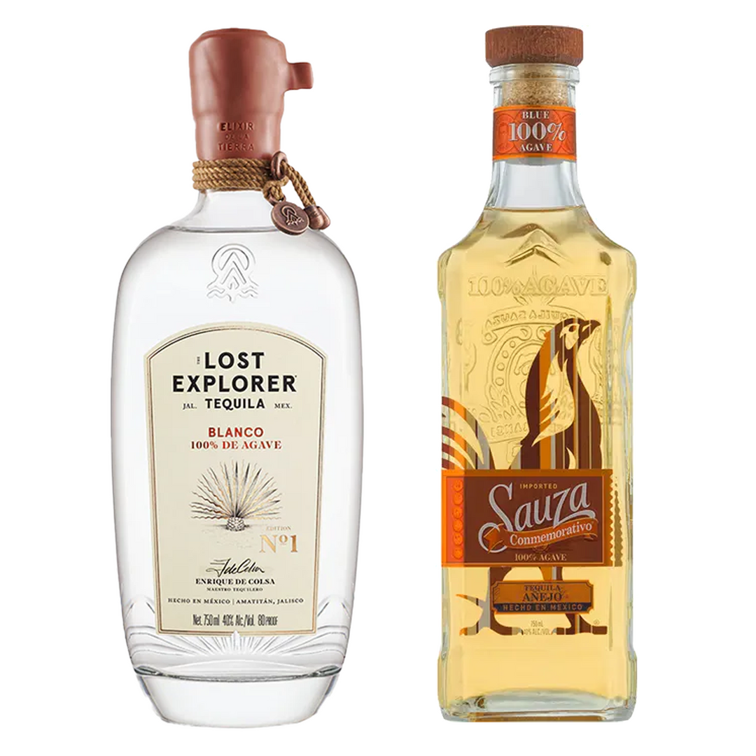 The Lost Explorer Tequila Blanco No 1 & Sauza Tequila Anejo Conmemorativo Bundle