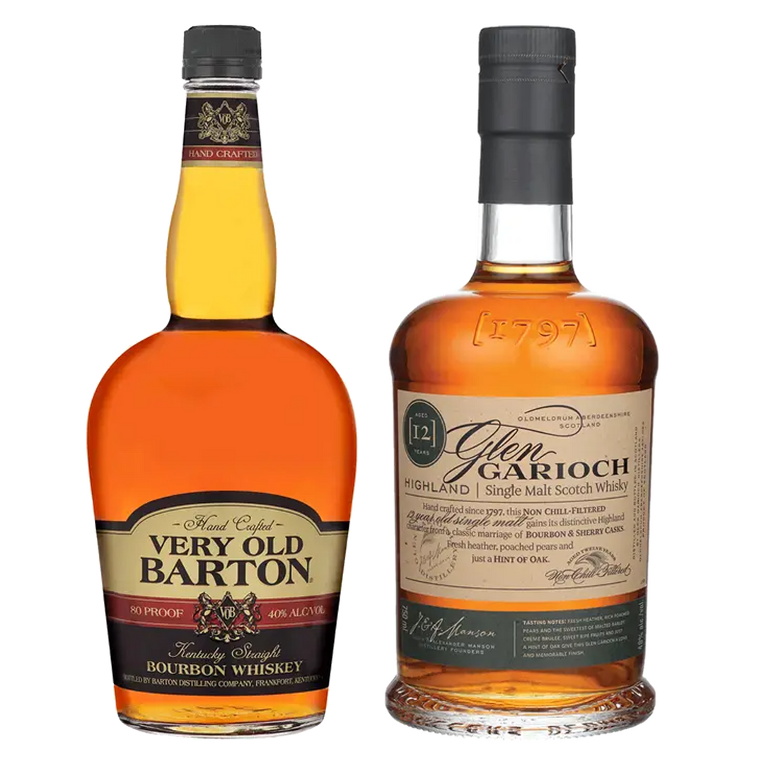 Very Old Barton Straight Bourbon & Glen Garioch Single Malt Scotch 12 Year Bundle