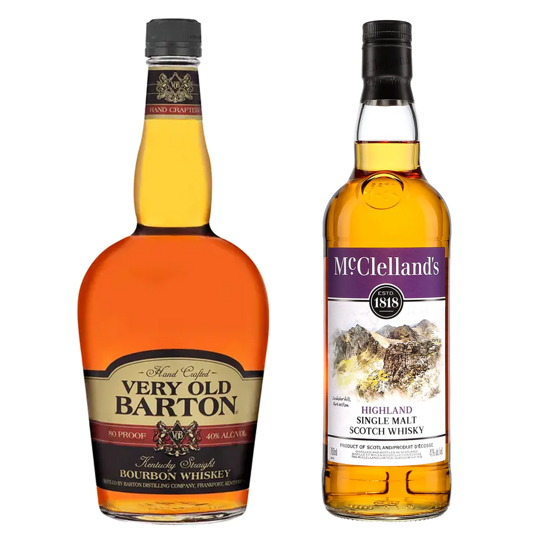 Very Old Barton Straight Bourbon & Mcclelland's Single Malt Scotch Highland Bundle