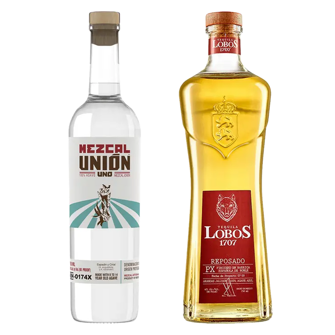 Union Uno Mezcal Joven & Lobos 1707 Tequila Reposado Bundle