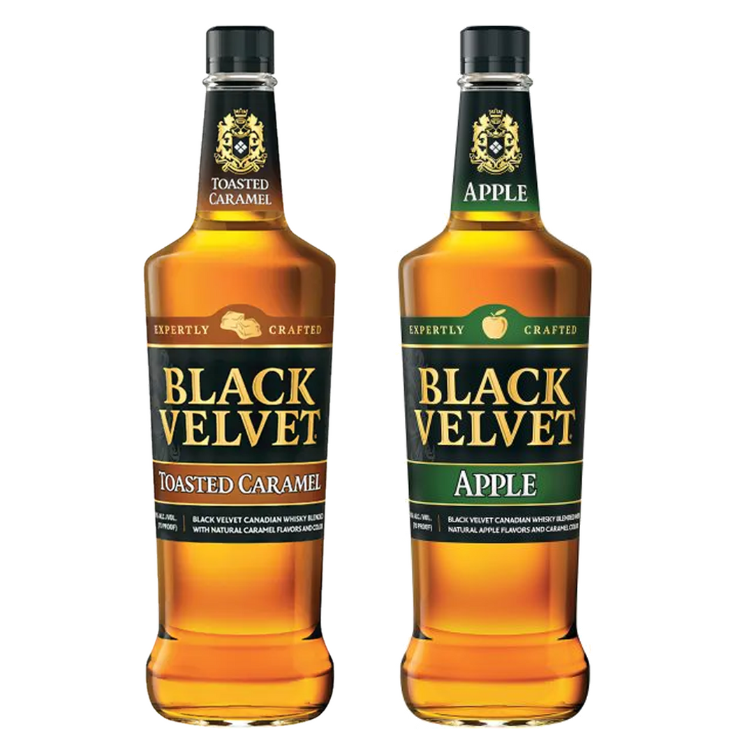 Black Velvet Toasted Caramel Flavored Whisky & Black Velvet Apple Flavored Whisky Bundle