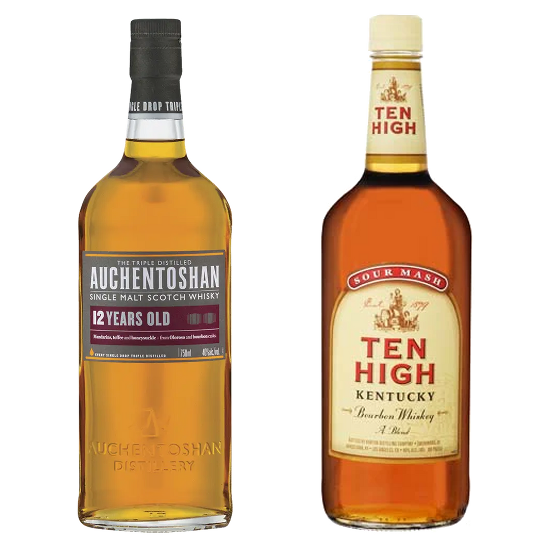 Auchentoshan Single Malt Scotch 12 Yr & Ten High Blended Bourbon Bundle