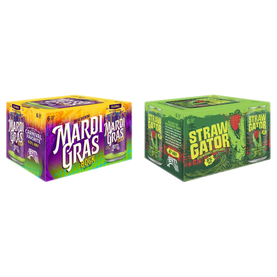 Abita Mardi Gras Can 24 Pack and Abita Strawgator Can 24 Pack