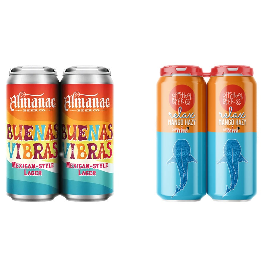 Almanac Beunas Vibras Lg Can 24 Pack and Offshoot Relax Mango Hazy IPA 24 Pack