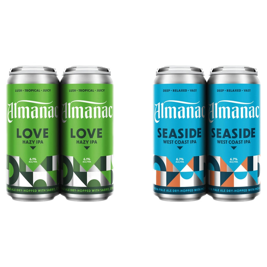 Almanac Love IPA Can 24 Pack and Almanac Seaside West Coast Can 24 Pack