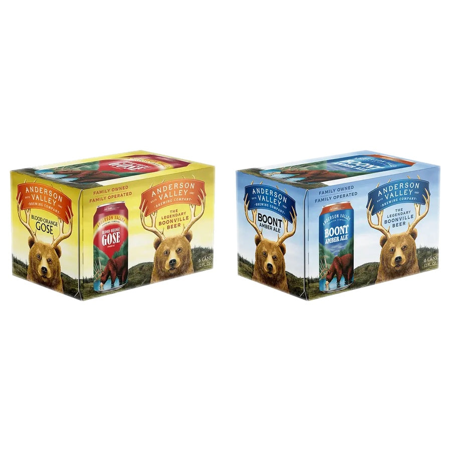 Anderson Valley Blood Orange Can 24 Pack and Anderson Valley Boont Amber Can 24 Pack