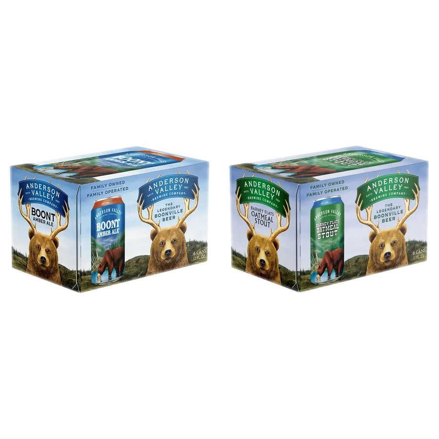 Anderson Valley Boont Amber Can 24 Pack and Anderson Valley Oat Stout Can 24 Pack