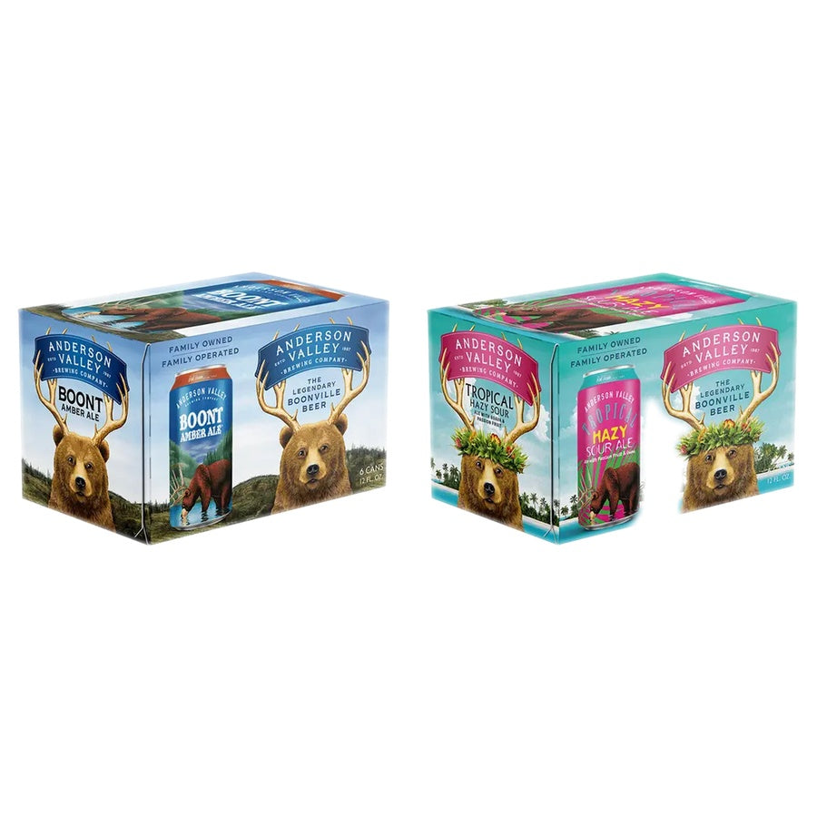 Anderson Valley Boont Amber Can 24 Pack and Anderson Valley Tropical Hazy Sour  24 Pack