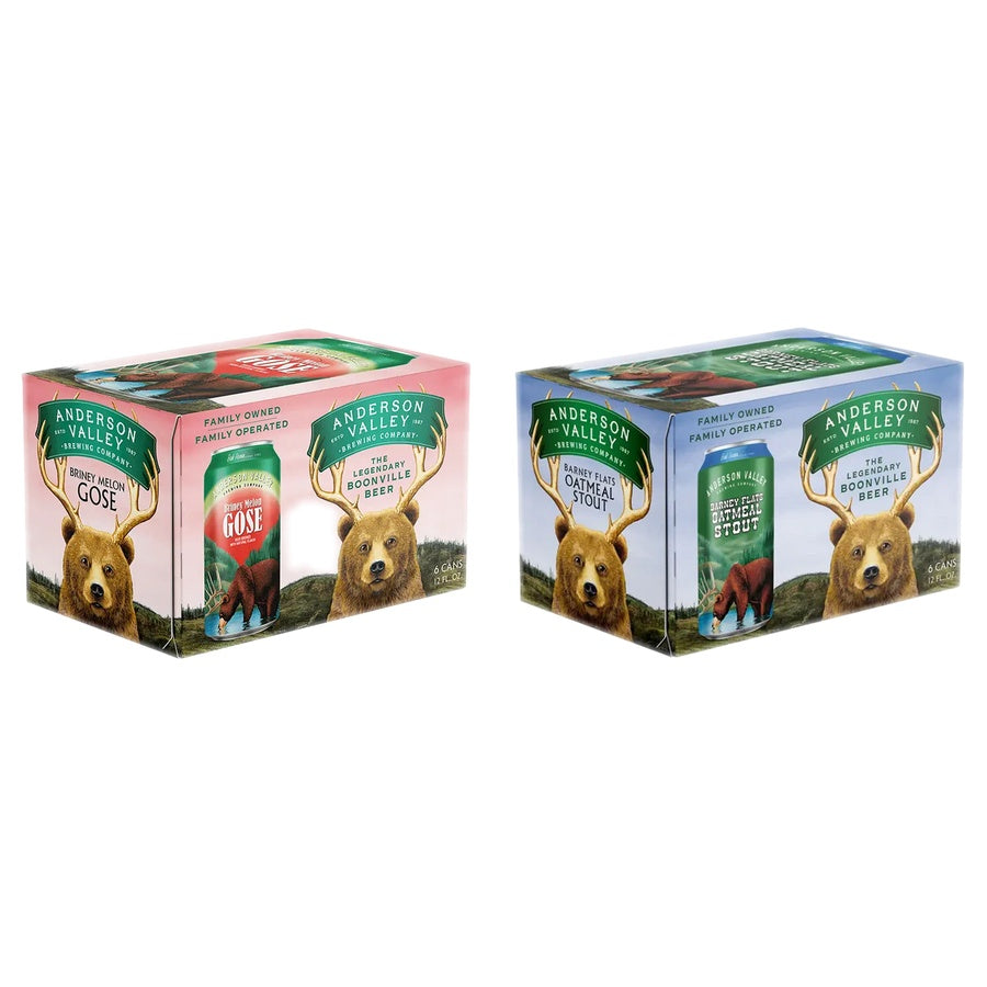 Anderson Valley Briney Melon Can 24 Pack and Anderson Valley Oat Stout Can 24 Pack