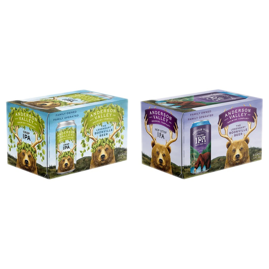 Anderson Valley Crisp IPA Can 24 Pack and Anderson Valley Hop Ottin IPA 24 Pack