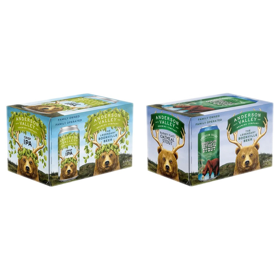 Anderson Valley Crisp IPA Can 24 Pack and Anderson Valley Oat Stout Can 24 Pack