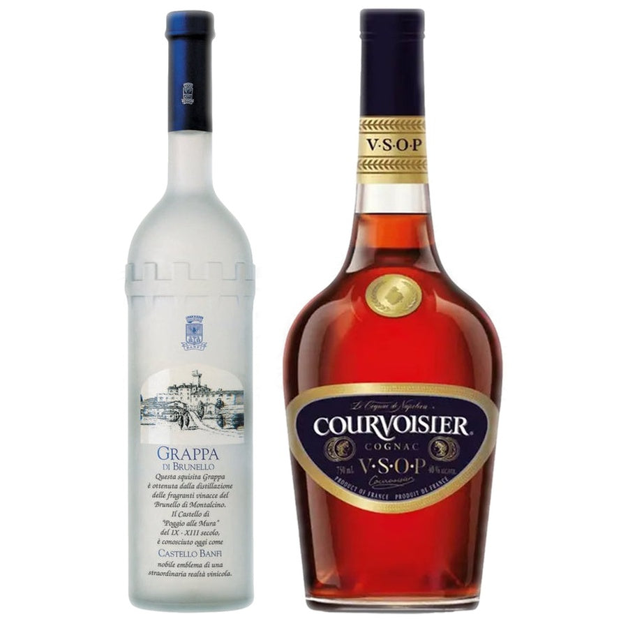 Castello Banfi Grappa di Brunello and Courvoisier V.S.O.P.