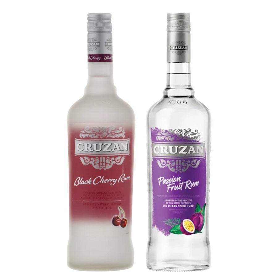 Cruzan Black Cherry Flavored Rum and Cruzan Passion Fruit Flavored Rum